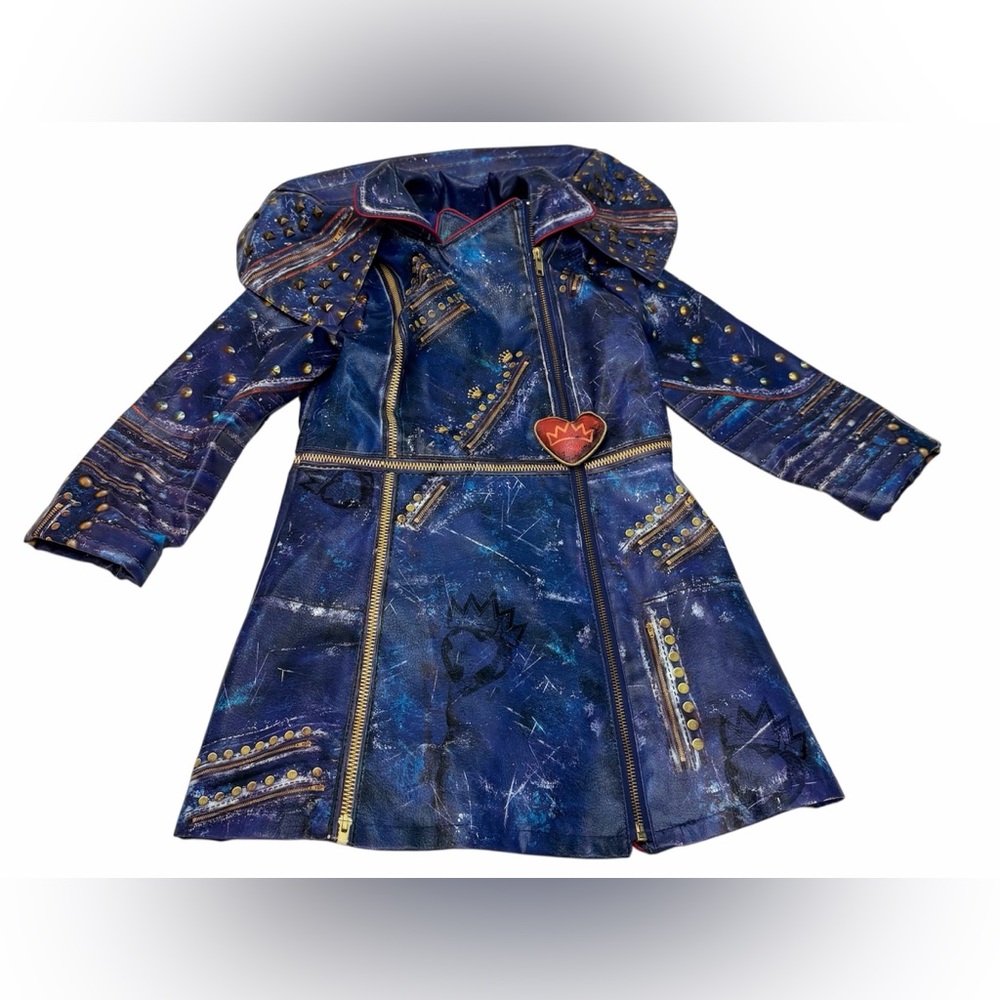Disney Store Descendants 2 Evie Long Faux Leather Costume‎ Jacket Only Size 7-8